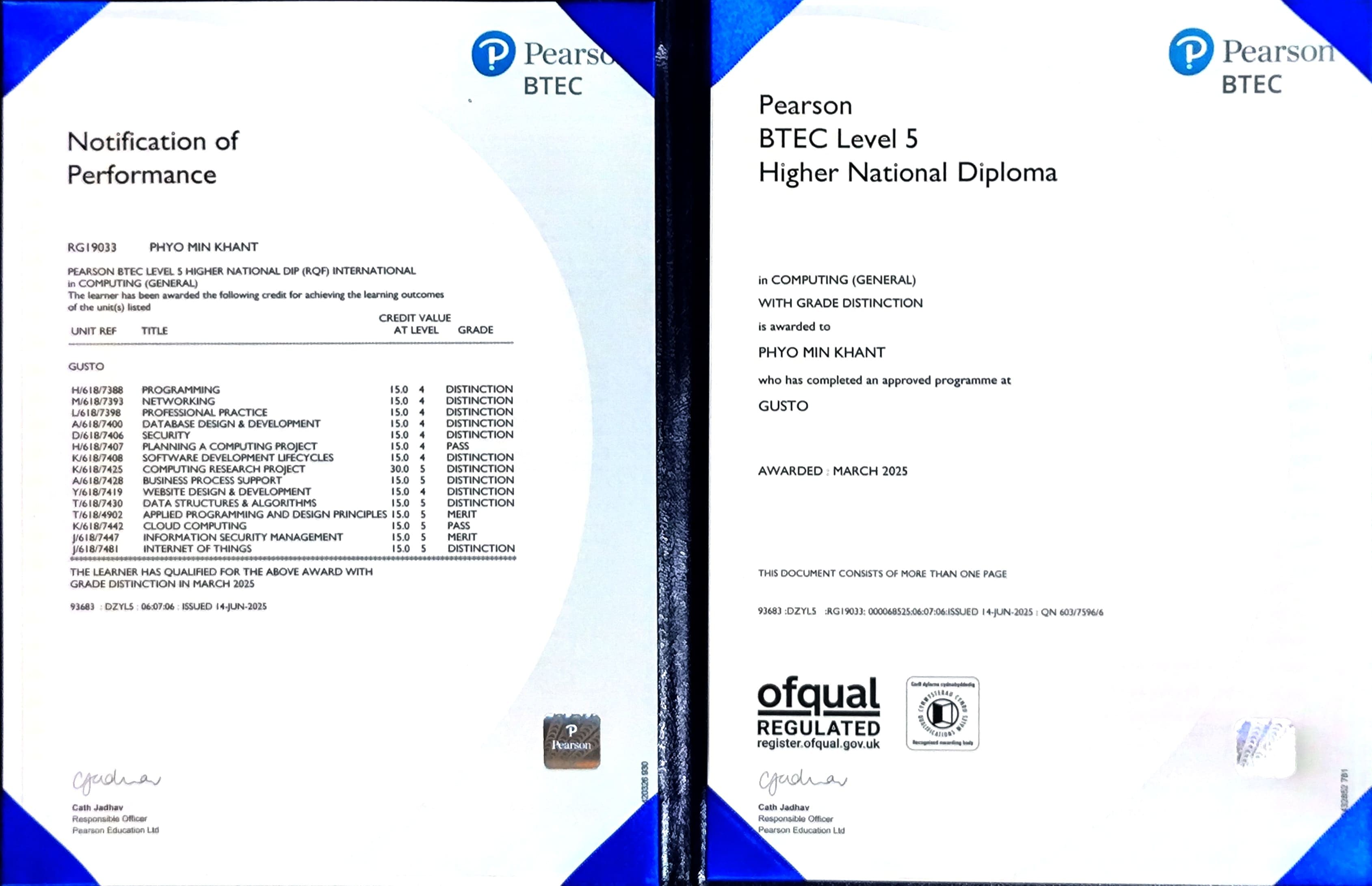 BTEC Level 5 Higher National Diploma in Computing