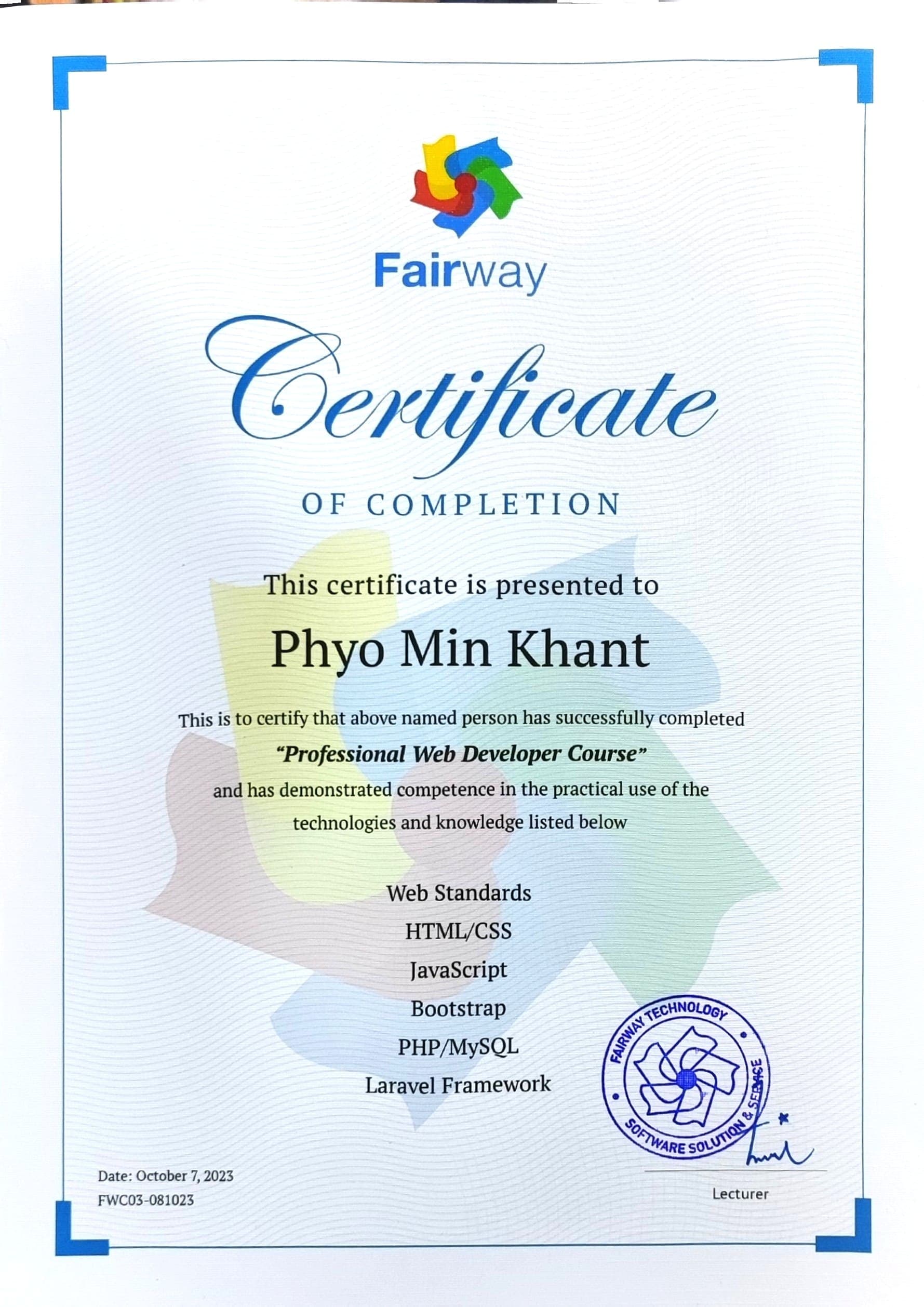 Professional Web Developer Course